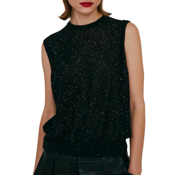 NEW AUTUMN CASHMERE sequin blouson muscle tank in cosmos - Picture 1 of 3